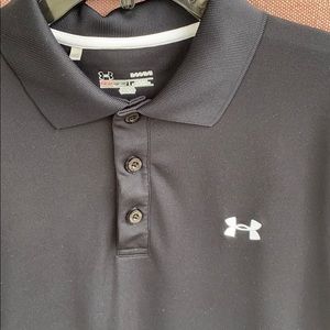Black UA Under Armor heat gear polo shirt